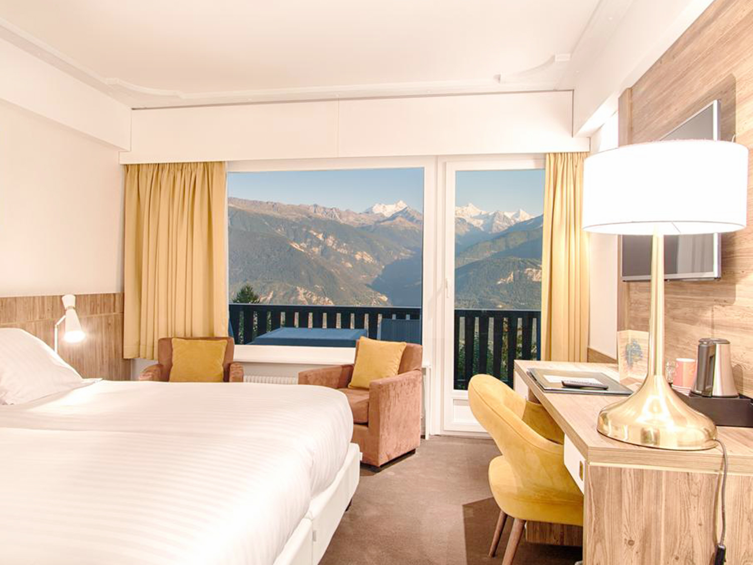 Chambre à l'hôtel Mont-Paisible à Crans-Montana
